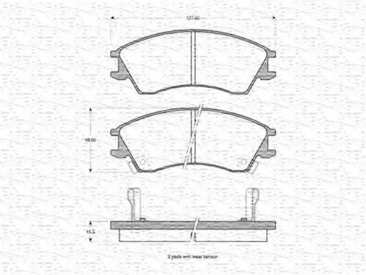 MAGNETI MARELLI 363702161011 Комплект гальмівних колодок, дискове гальмо