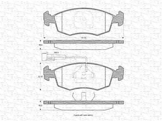 MAGNETI MARELLI 363702161019 Комплект гальмівних колодок, дискове гальмо