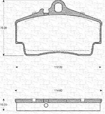 MAGNETI MARELLI 363702161027 Комплект гальмівних колодок, дискове гальмо