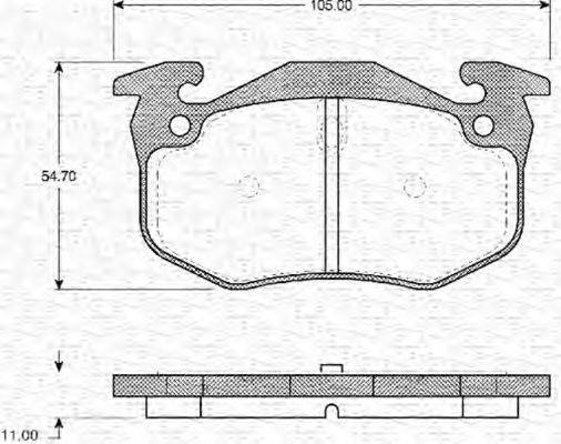 MAGNETI MARELLI 363702161065 Комплект гальмівних колодок, дискове гальмо