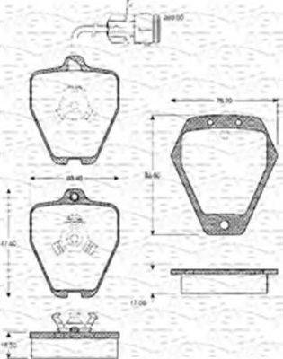 MAGNETI MARELLI 363702161080 Комплект гальмівних колодок, дискове гальмо