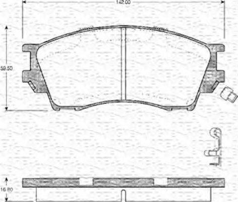 MAGNETI MARELLI 363702161146 Комплект гальмівних колодок, дискове гальмо