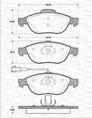 MAGNETI MARELLI 363702161159 Комплект гальмівних колодок, дискове гальмо