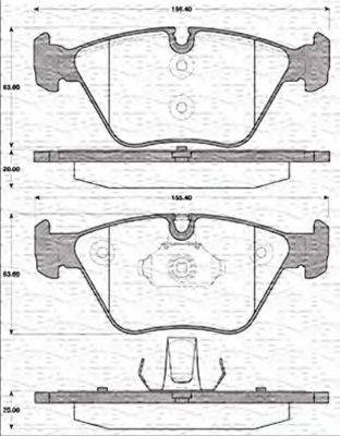 MAGNETI MARELLI 363702161243 Комплект гальмівних колодок, дискове гальмо