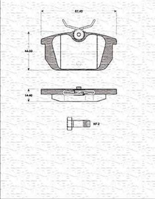 MAGNETI MARELLI 363702161255 Комплект гальмівних колодок, дискове гальмо