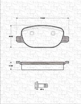 MAGNETI MARELLI 363702161277 Комплект гальмівних колодок, дискове гальмо