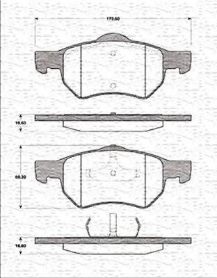 MAGNETI MARELLI 363702161295 Комплект гальмівних колодок, дискове гальмо