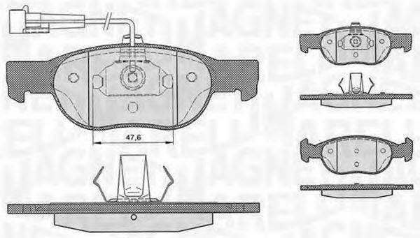 MAGNETI MARELLI 363916060222 Комплект гальмівних колодок, дискове гальмо