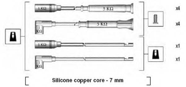 MAGNETI MARELLI 941045160504 Комплект дротів запалювання