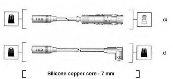 MAGNETI MARELLI 941055050530 Комплект дротів запалювання