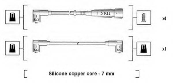 MAGNETI MARELLI 941175100752 Комплект дротів запалювання