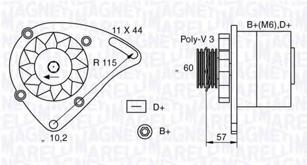 MAGNETI MARELLI 063321173010 Генератор