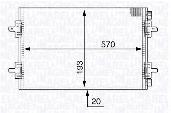 MAGNETI MARELLI 350203707000 Конденсатор, кондиціонер