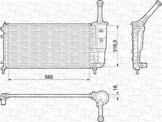 MAGNETI MARELLI 350213010000 Радіатор, охолодження двигуна