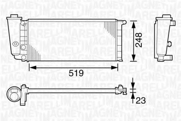 MAGNETI MARELLI 350213101000 Радіатор, охолодження двигуна