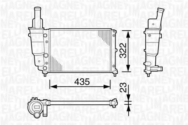 MAGNETI MARELLI 350213113003 Радіатор, охолодження двигуна