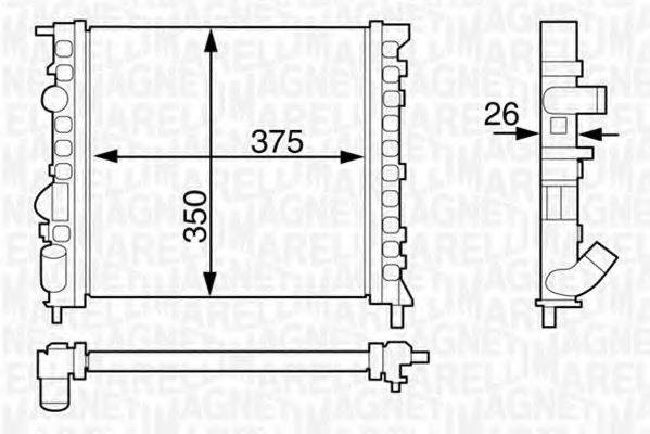 MAGNETI MARELLI 350213122100 Радіатор, охолодження двигуна