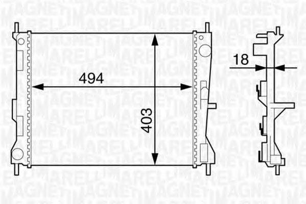 MAGNETI MARELLI 350213129300 Радіатор, охолодження двигуна