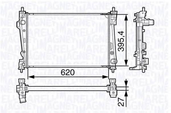 MAGNETI MARELLI 350213131200 Радіатор, охолодження двигуна