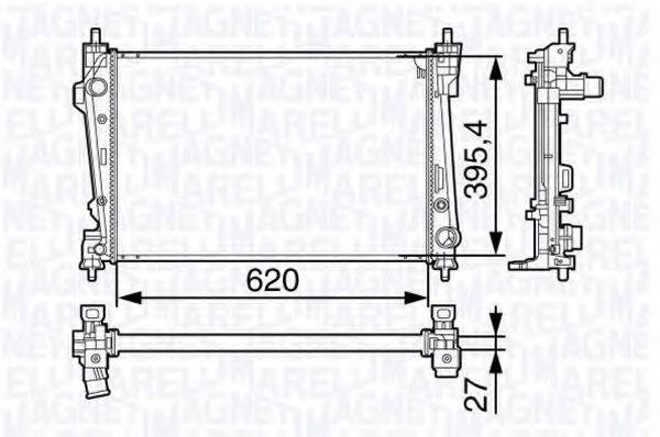 MAGNETI MARELLI 350213131300 Радіатор, охолодження двигуна