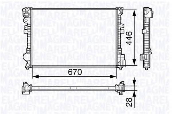 MAGNETI MARELLI 350213131400 Радіатор, охолодження двигуна