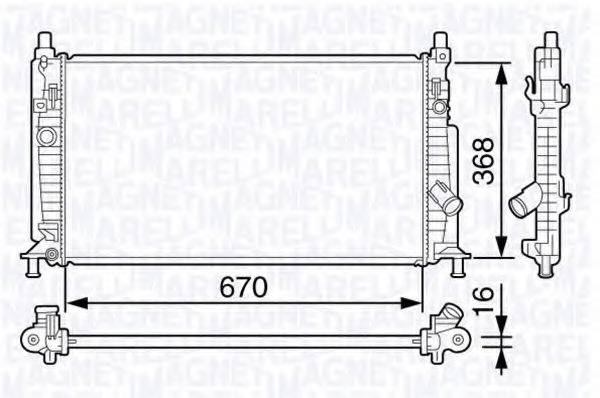 MAGNETI MARELLI 350213134500 Радіатор, охолодження двигуна