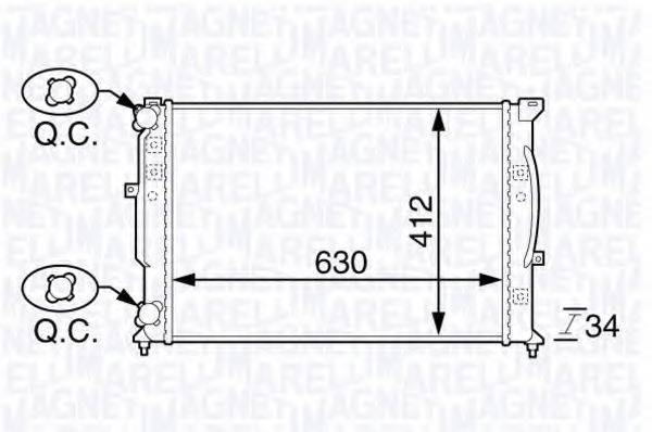 MAGNETI MARELLI 350213144100 Радіатор, охолодження двигуна