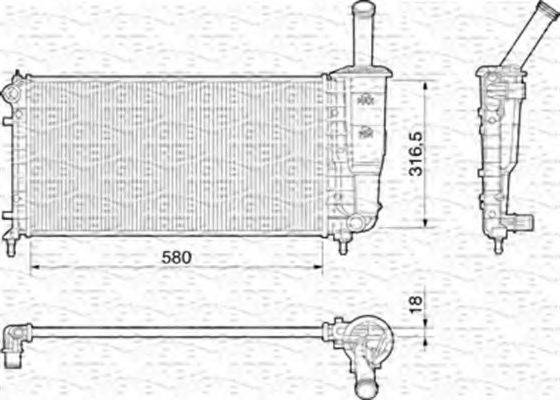 MAGNETI MARELLI 350213196000 Радіатор, охолодження двигуна