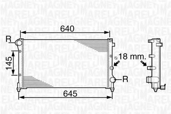 MAGNETI MARELLI 350213382000 Радіатор, охолодження двигуна