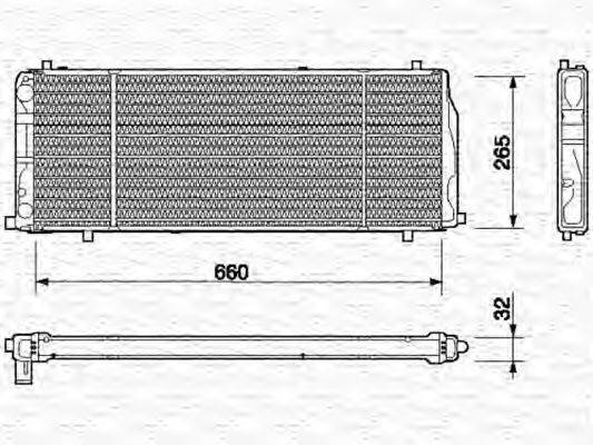 MAGNETI MARELLI 350213405000 Радіатор, охолодження двигуна