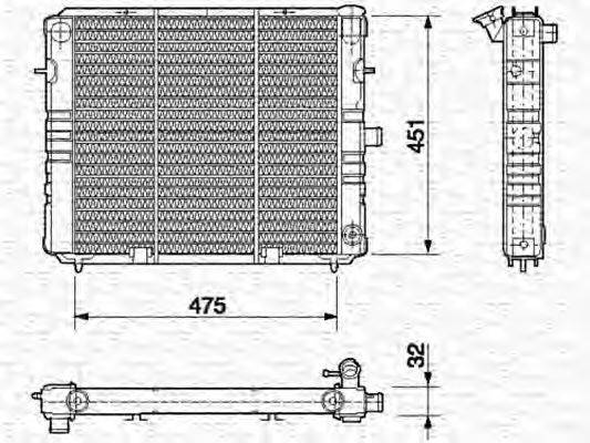 MAGNETI MARELLI 350213575000 Радіатор, охолодження двигуна