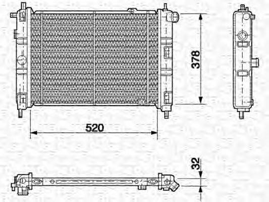 MAGNETI MARELLI 350213583000 Радіатор, охолодження двигуна