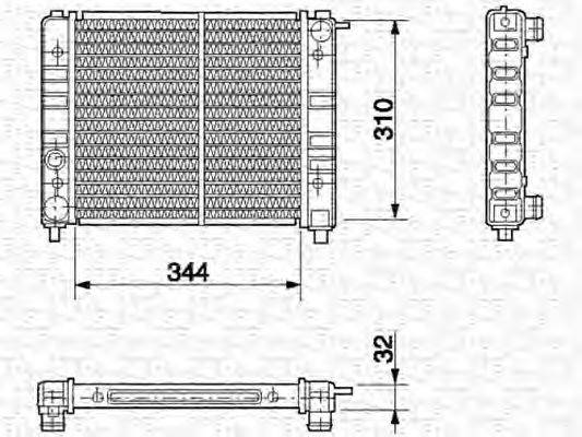 MAGNETI MARELLI 350213637000 Радіатор, охолодження двигуна