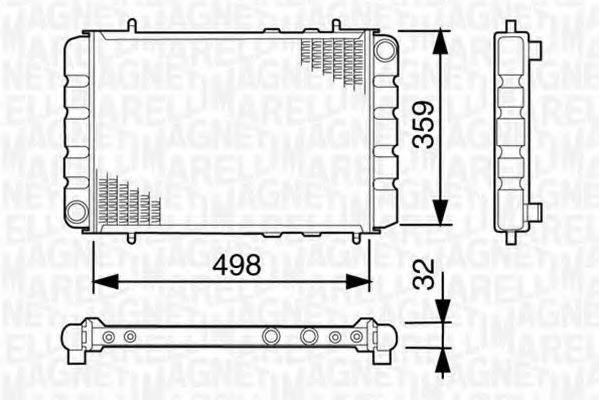 MAGNETI MARELLI 350213740000 Радіатор, охолодження двигуна