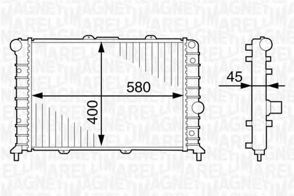 MAGNETI MARELLI 350213897000 Радіатор, охолодження двигуна