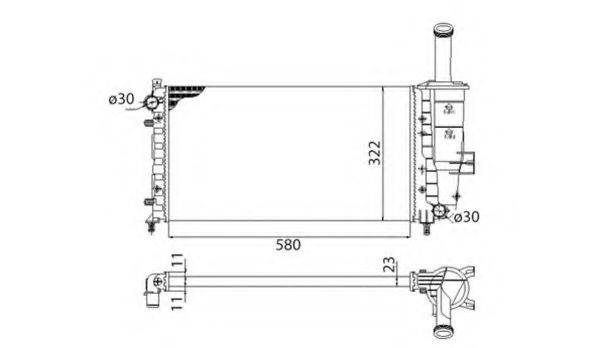 MAGNETI MARELLI 350213195003 Радіатор, охолодження двигуна