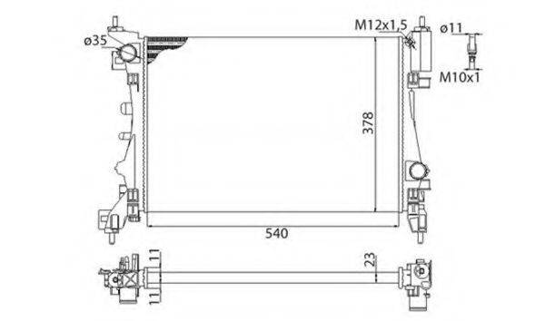MAGNETI MARELLI 350213899003 Радіатор, охолодження двигуна