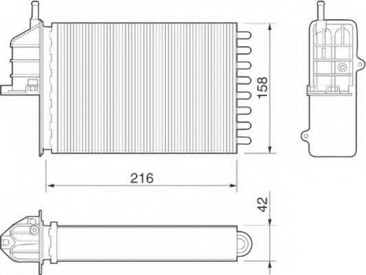 MAGNETI MARELLI 350218073000 Теплообмінник, опалення салону