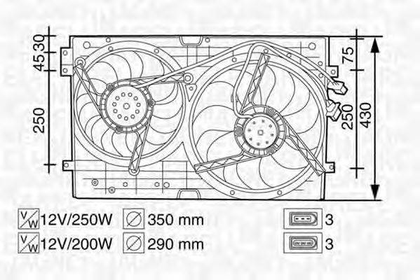 MAGNETI MARELLI 069422258010 Вентилятор, охолодження двигуна